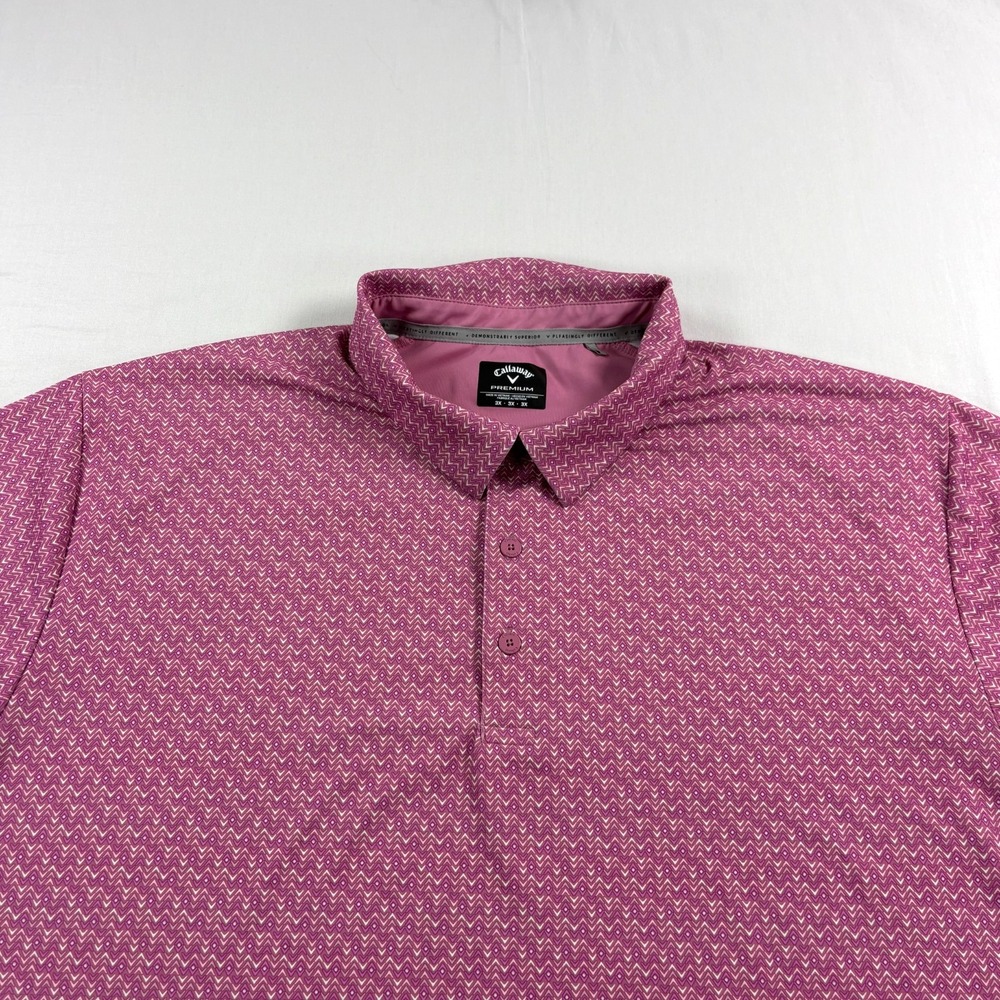 Callaway Golf Polo Shirt Mens 3XL Purple Swing Tech Performance Stretch Wicking